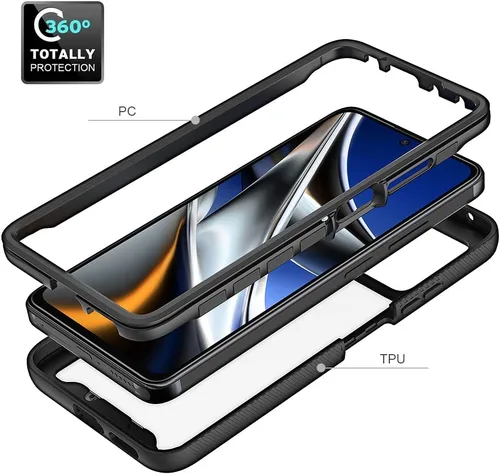 Vista 3 de AKABEILA Ajuste para Xiaomi Poco X4 Pro 5G Case, Compatible para Xiaomi Poco X4 Pro 5G Fundas de teléfono 360° Cuerpo completo Protector a prueba