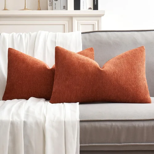 Vista 34 de MIULEE - Pack de 2 fundas de almohada decorativas beige de 16x16 pulgadas, cojines suaves de chenilla para sofá, fundas de cojín de estilo casa