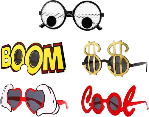 Vista 2 de ZAKVOOR 10 pares de gafas de sol de verano divertidas para eventos y fotos, accesorios para cabina de fotos