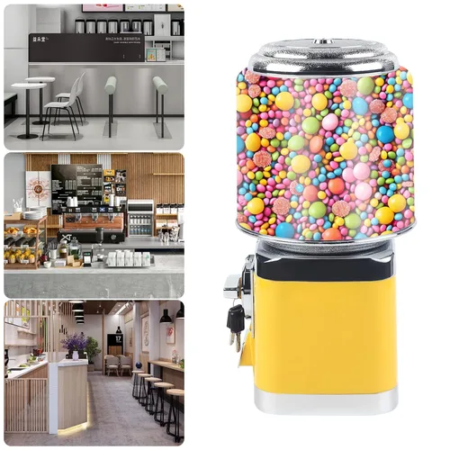 Vista 6 de Máquina expendedora de chicles y caramelos, máquina dispensadora de dulces comercial, máquina automática de chicles y caramelos de goma de mascar