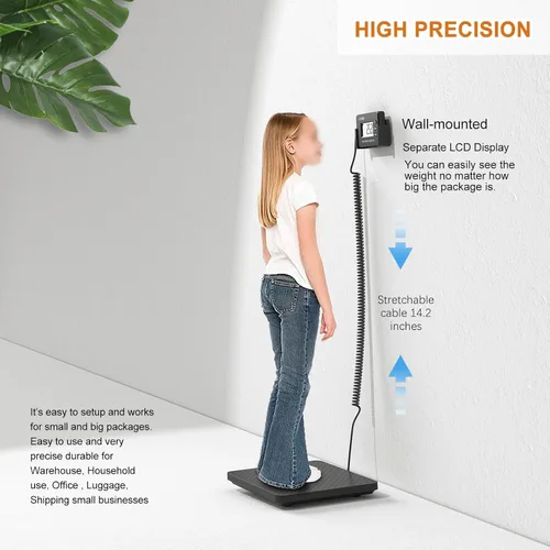 Vista 6 de Básculas de envío de 440 libras x 1 oz, básculas postales de alta precisión, plataforma ultrafina de acrilonitrilo butadieno estireno (ABS) grande