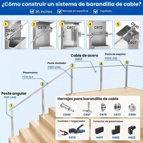 Vista 6 de Muzata Cortador de cables para barandillas de cable y otros proyectos