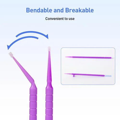Vista 3 de JMU 400pcs cepillos micro dentales de los aplicadores superfinos, microswabs disponibles Microswabs desechables con punta flexible para cuidado