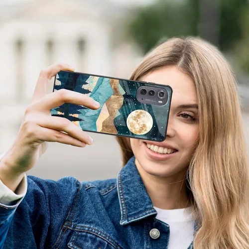 Vista 178 de Funda para Motorola Moto Edge 2022, cubierta trasera de vidrio templado con protector de pantalla, funda protectora a prueba de golpes para Motorola