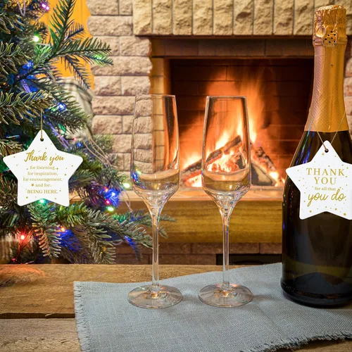 Vista 6 de Sliner 18 piezas de Navidad para compañeros de trabajo, adornos de cerámica a granel, apreciación de los empleados, regalos inspiradores