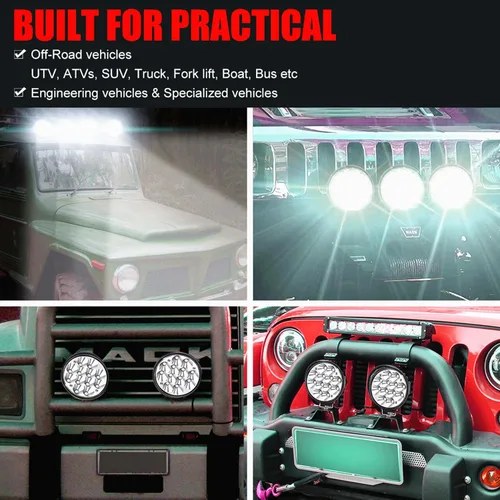 Vista 8 de Ourbest H5001 - Luces LED Par46 para foco, 5.75 pulgadas, 5-3/4 pulgadas, luz redonda para camión, todoterreno, lámpara de trabajo LED, haz sellado