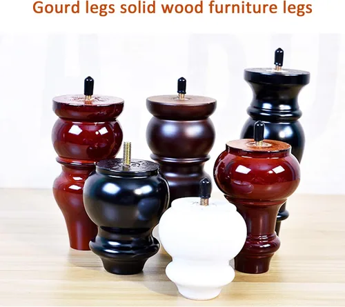 Vista 5 de Patas de madera maciza, patas de sofá con varilla roscada M8, patas de gabinete de mesa auxiliar, patas de repuesto para cómoda, cama, soporte