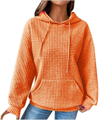 Vista 30 de SHAOBGE Sudaderas con capucha de gran tamaño para mujer, sudaderas con capucha para entrenamiento, suéteres casuales y cómodos trajes de moda