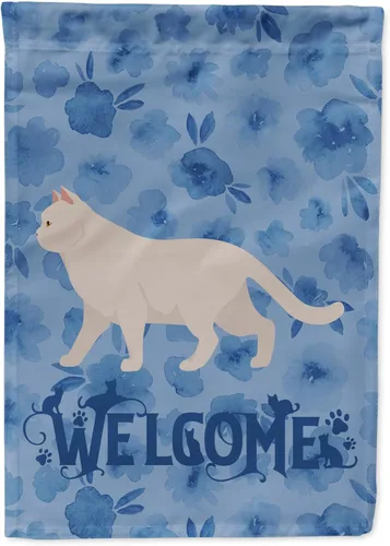 Vista 12 de Caroline's Treasures CK4813CHF - Bandera de bienvenida con gato abisinio azul, manga grande, para porche, para colgar en la pared, poliéster