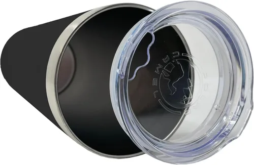 Vista 2 de LaserGram Vaso delgado aislado al vacío de 22 onzas, notas musicales, grabado personalizado incluido (negro)