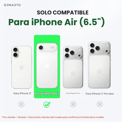 Vista 2 de ORNARTO Funda para iPhone Air de 6.5 pulgadas, silicona líquida delgada de 3 capas de goma de gel suave a prueba de golpes con forro de microfibra