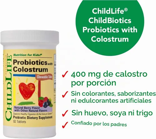 Vista 6 de CHILDLIFE ESSENTIALS ChildBiotics con calostro, 92 comprimidos
