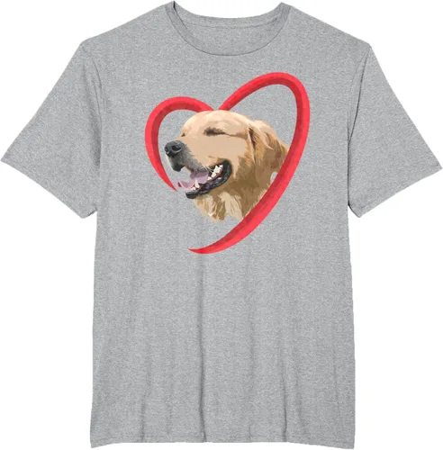 Vista 35 de Golden Retriever Corazón, regalo para ella, camiseta del día de San Valentín, Negro