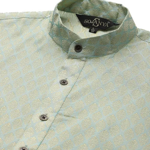 Vista 4 de SOJANYA (Desde 1958), seda jacquard para hombre, diseño autoadhesivo, Kurta