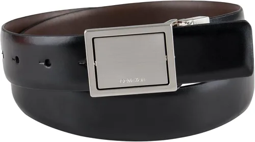 Vista 2 de Calvin Klein Cinturón de vestir con hebilla de placa moderna reversible dos en uno para hombre