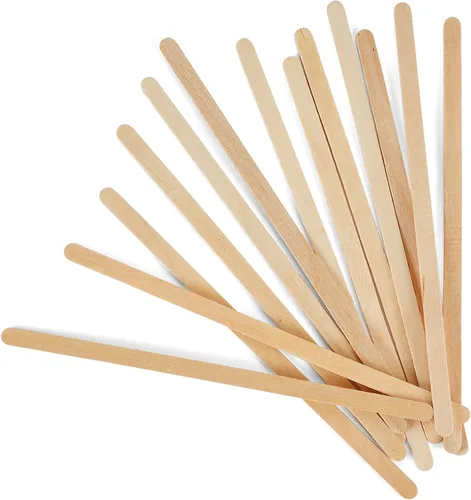 Vista 3 de Makerstep 500 agitadores de café de madera de 5.5 pulgadas con caja de almacenamiento, palos de café de madera de abedul natural resistente.