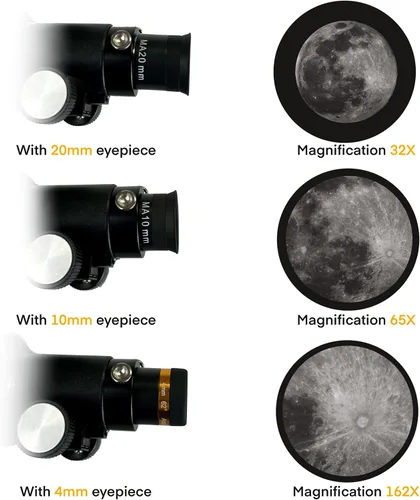 Vista 8 de SpectrumOI Telescopio para niños, telescopio para adultos, regalos de astronomía, telescopio para niños de 8 a 12 años, telescopio reflector