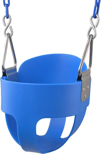 Vista 6 de KINSPORY Columpio para niños pequeños, cadenas de hierro resistente recubiertas de 59", columpio para bebé al aire libre, asiento tipo cubeta