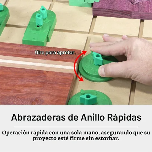 Vista 8 de MICROJIG Kit de sujeción CNC MatchFit, Abrazaderas de sujeción para carpintería, CN-P1234K11, Juego de 11 piezas, Verde