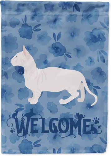 Vista 157 de Caroline's Treasures CK4813CHF - Bandera de bienvenida con gato abisinio azul, manga grande, para porche, para colgar en la pared, poliéster