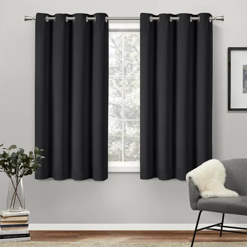 Vista 25 de Exclusive Home Curtains - Par de paneles de cortinas, modelo Academy, con ojales para bloqueo total de luz Blanco