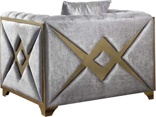 Vista 4 de Silla de estilo moderno en plata
