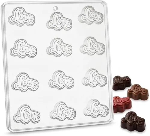 Vista 4 de Love Bite - Molde de caramelo de chocolate para el día de San Valentín 3025, 12 cavidades, 1.5 x 2 pulgadas Día de San Valentín, Boda