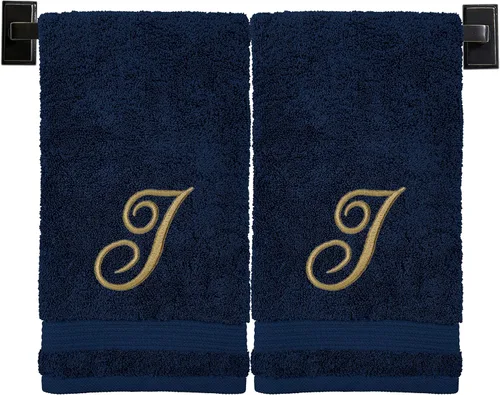 Vista 9 de Toallas de mano con monograma para baño Toallas turcas de algodón de lujo Bordadas en Estados Unidos Juego de 2 Elige el color del juego