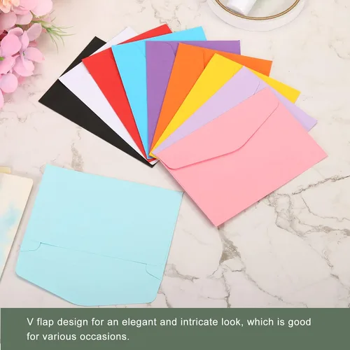 Vista 4 de YOKIVE Paquete de 60 sobres para tarjetas de regalo, nota de felicitación de negocios, sobre soporte para artículos pequeños, ideal para Rosado