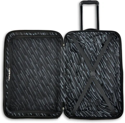 Vista 5 de American Tourister Groove - Equipaje rígido con ruedas giratorias, color negro, juego de 3 piezas (equipaje de mano, mediano, grande)