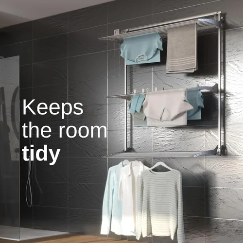 Vista 8 de foxydry Aireador vertical de pared de torre para uso en interiores y exteriores (gris, 34.6 pulgadas) made of aluminum and stainless steel