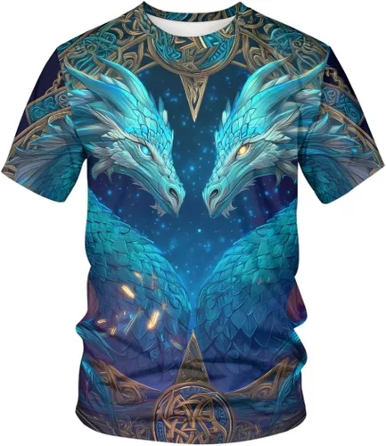 Vista 4 de Camiseta unisex impresa en 3D Cool Vikings Tattoo de mitología nórdica