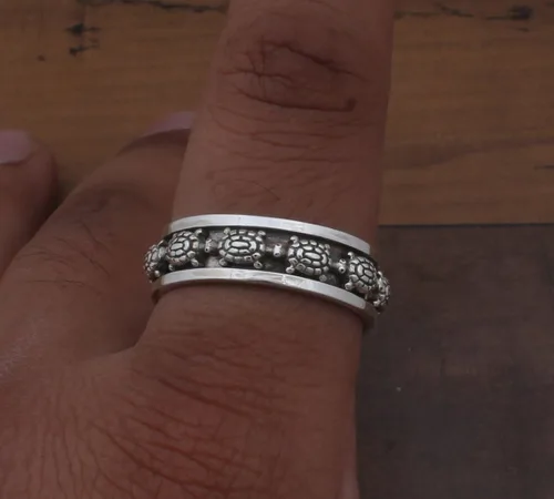 Vista 13 de Boho Spinner Ring, Mothers Day Gift, Silver 925 Women Ring, Sterling Silver 925 Ring, Fidget Spinner Ring,Women Silver Anxiety Ring