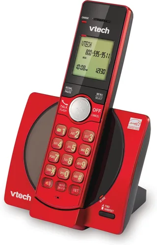Vista 7 de VTech CS6919-16 DECT 6.0 - Teléfono inalámbrico, rojo, identificación de llamadas/llamada en espera (almacena 30 llamadas), teclado retroiluminado