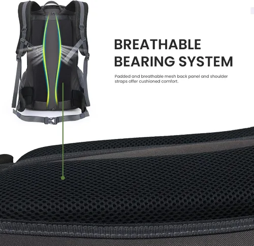 Vista 8 de Mochila de senderismo de 40 L de Mountaintop, mochila ligera de viaje para hombres y mujeres, mochila para acampar al aire libre y hacer senderismo