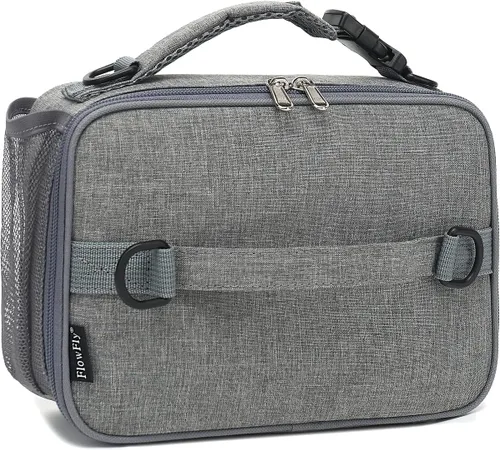 Vista 22 de Flowfly - Lonchera para niños, bolsa escolar aislada duradera con correa de hombro y soporte para botellas, minihielera térmica resistente al agua