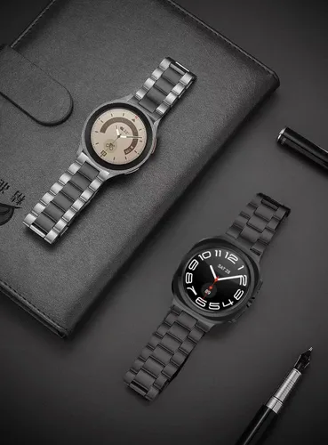 Vista 7 de Olytop para Galaxy Watch Ultra Correas 47mm (2024/2025), Correa de Reemplazo de Pulsera de Acero Inoxidable Metálica para Negocios, Hombres y Negro