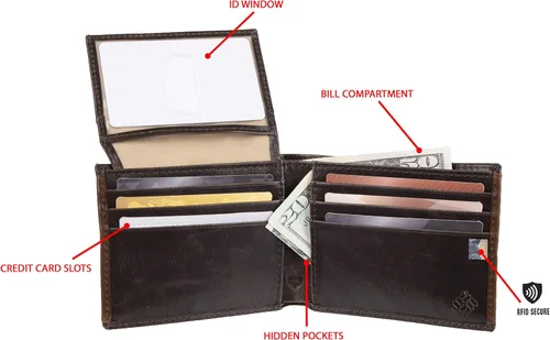 Vista 7 de Cartera Columbia RFID para hombre tipo billetera