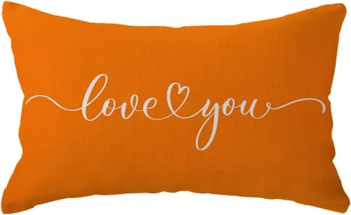 Vista 10 de Love You - Fundas de almohada lumbar para parejas, aniversarios, bodas, compromisos, día de San Valentín, 12 x 20 pulgadas (beige)