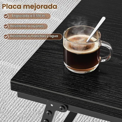 Vista 6 de ALLSTAND Mesa auxiliar plegable para espacios pequeños, pestillos para las piernas, mesa de centro plegable portátil, resistente, sin montaje, mesas