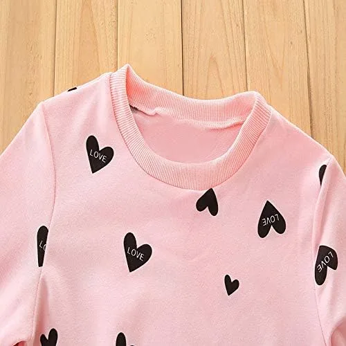 Vista 4 de Conjunto de ropa para niña pequeña, 2 piezas, camisetas y pantalones de manga larga