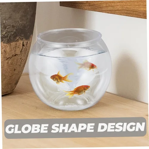 Vista 9 de Hemobllo Tanque de peces redondo transparente Jarrón hidropónico de plástico pequeño tanque de peces tanque de terrario Betta Fish Bowl Plantador