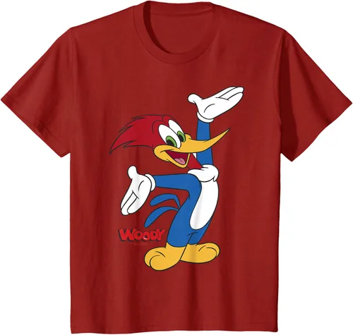 Vista 45 de Woody Woodpecker Camiseta con logotipo de cuerpo completo Negro
