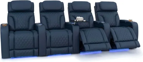 Vista 44 de Seatcraft Luminis 365 - Asiento de cine en casa (fila de 2 biplazas), color carmesí