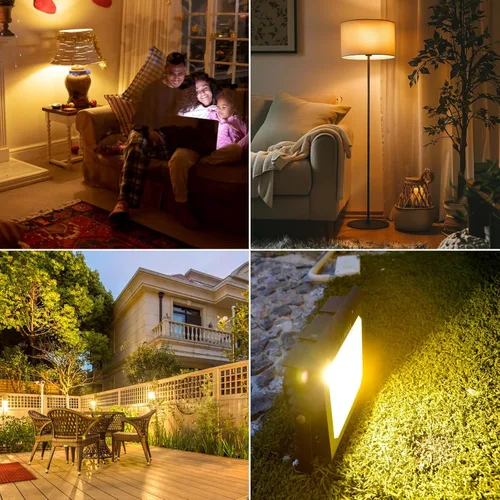 Vista 2 de Lustaled Bombillas halógenas de 500 W, R7s, bombilla LED de 4.646 in, 4.7 pulgadas, bombillas halógenas T3, 2800 K, blanco cálido, tipo J, doble