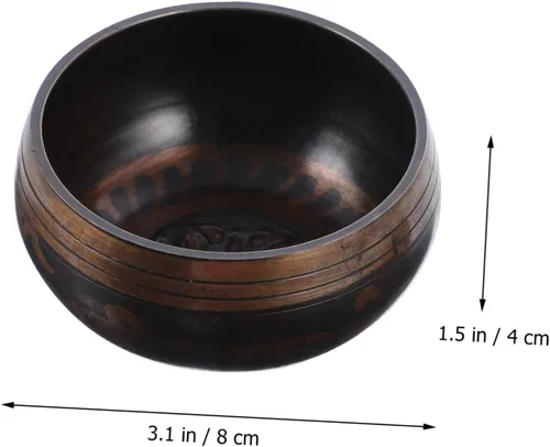Vista 9 de SUPVOX 1 Unidades Buda Sound Bowl Budista Bowl Music Sound Bowl Alms Bowls Yoga Sets Crystal Sets Meditation Bowl Copper Singing Bowl Meditación