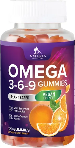 Vista 10 de Gomitas Omega 3 6 9 – Suplemento vegano Omega 3 Gomitas – Aceite de ácidos grasos esenciales 369 Complejo de apoyo cardíaco y apoyo cerebral