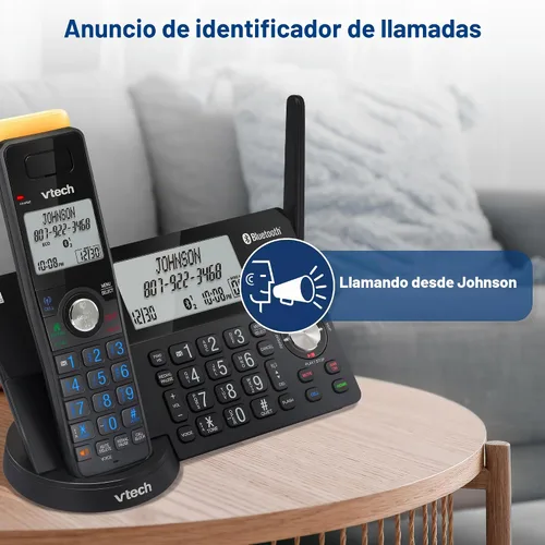 Vista 7 de VTech IS8128-11 - Teléfono inalámbrico DECT 6.0 de alcance superlargo para el hogar con contestador automático, alcance de hasta 2300 pies, bloqueo