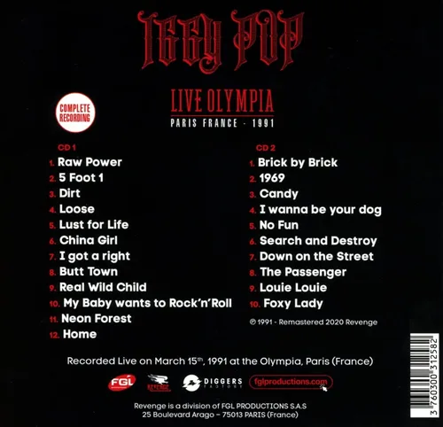 Vista 2 de Live at Olympia - Paris 91