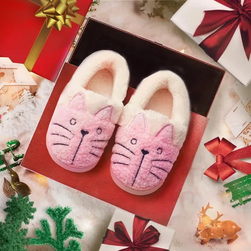 Vista 6 de pantuflas de gato para toda la familia, pies calientes